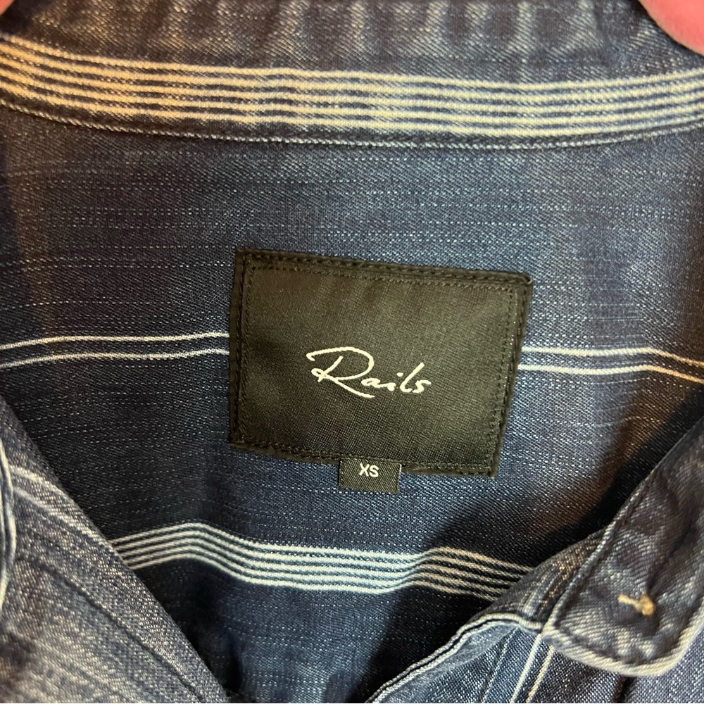 Rails Dana Indigo Varigated Stripe Button Front S… - image 4